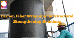 Carbon fiber wrapping applied on concrete column for structural strengthening