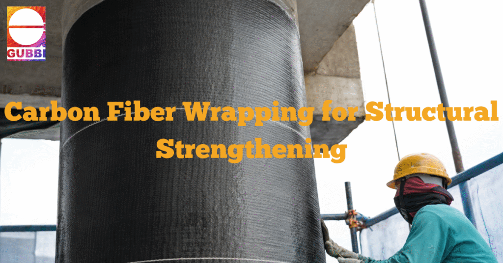 Carbon fiber wrapping applied on concrete column for structural strengthening