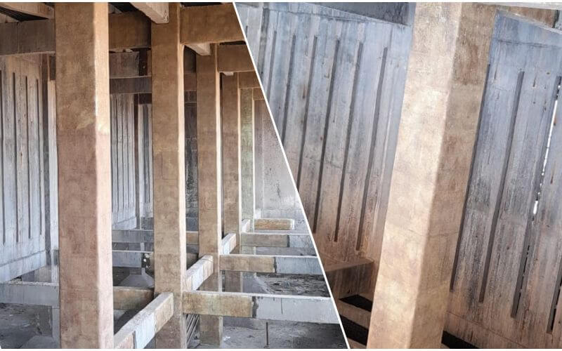 Glass Fiber Wrapping for Column Strengthening