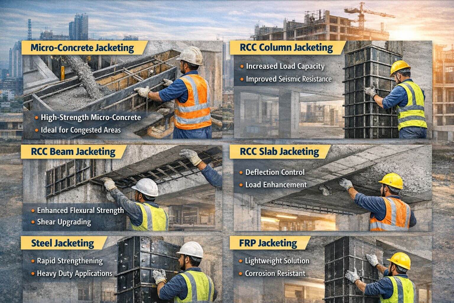 Structural Jacketing Service for structural strengthening and crack repair
