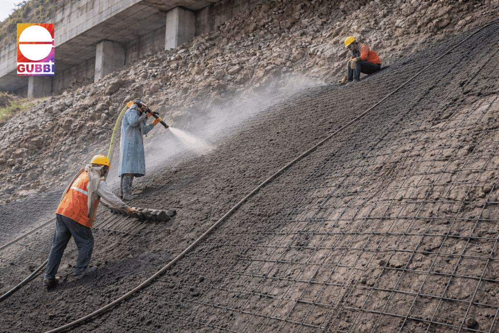 Shotcreting technology used for structural repair and rehabilitation of damaged concrete structures