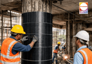 Retrofitting of Structures Work for Column Strengthening at Construction Site