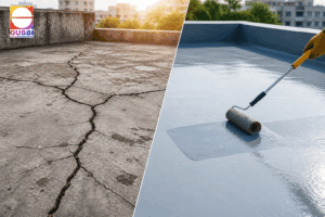 Best waterproofing chemical for roof cracks applied on concrete terrace before and after repair