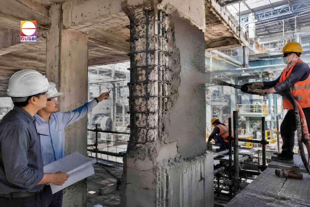 Structural Rehabilitation Techniques being applied to strengthen and restore a deteriorated commercial and industrial RCC building